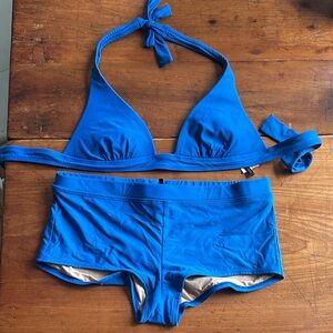 J. Crew Vibrant Blue Halter Bikini